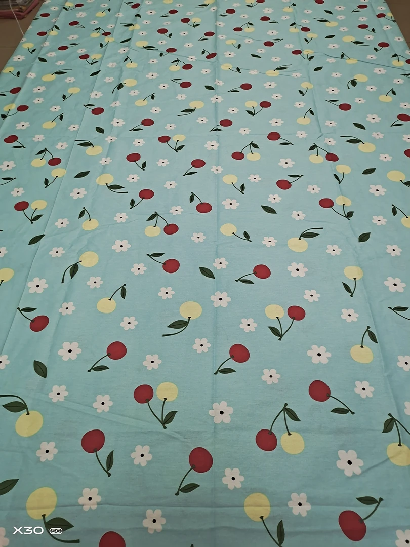 （508）纯棉双人被套2*2.3米  樱桃-蓝