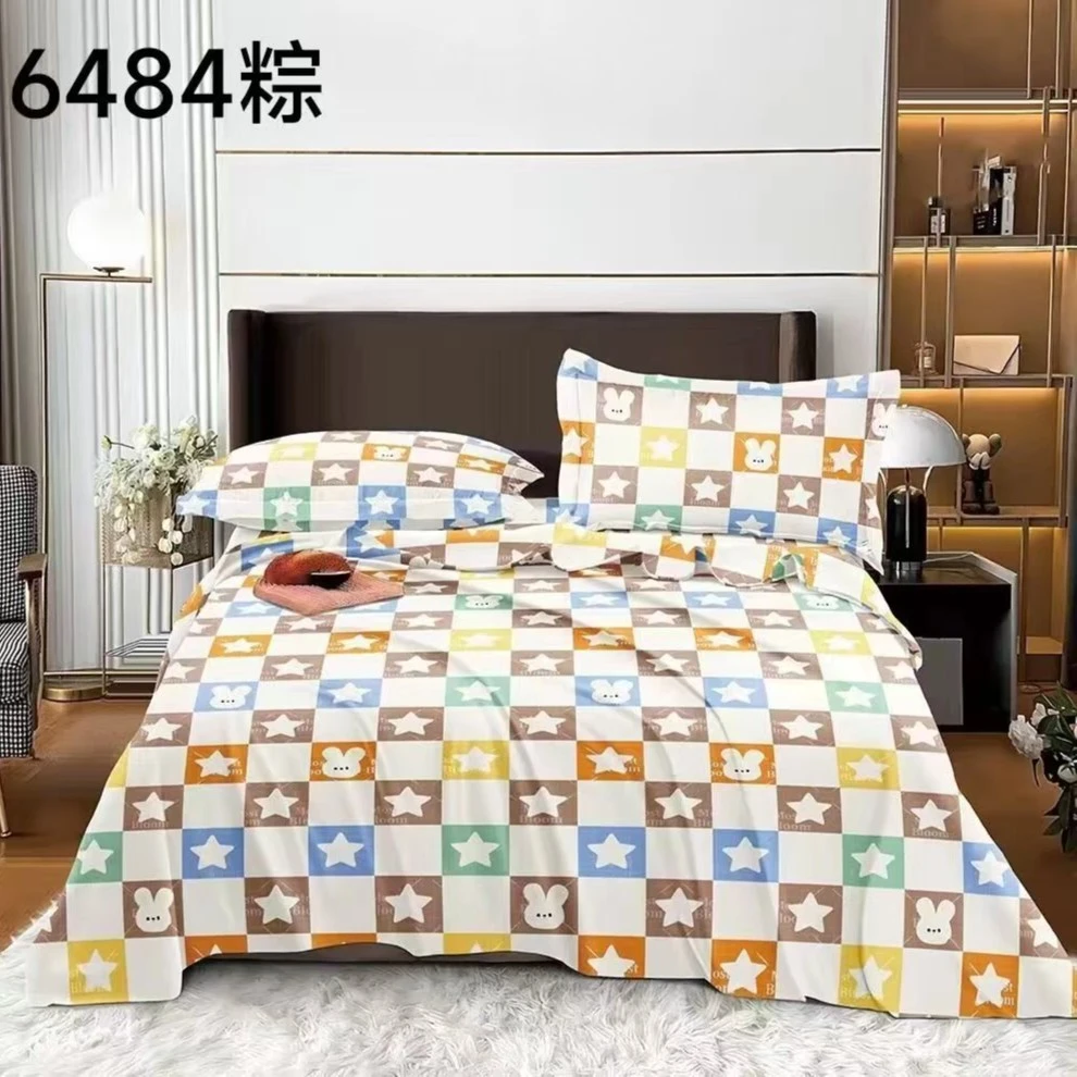 （040）华夫格纯棉床单2.45*2.45米（+－5公分）【适用于1.8床】星辰兔