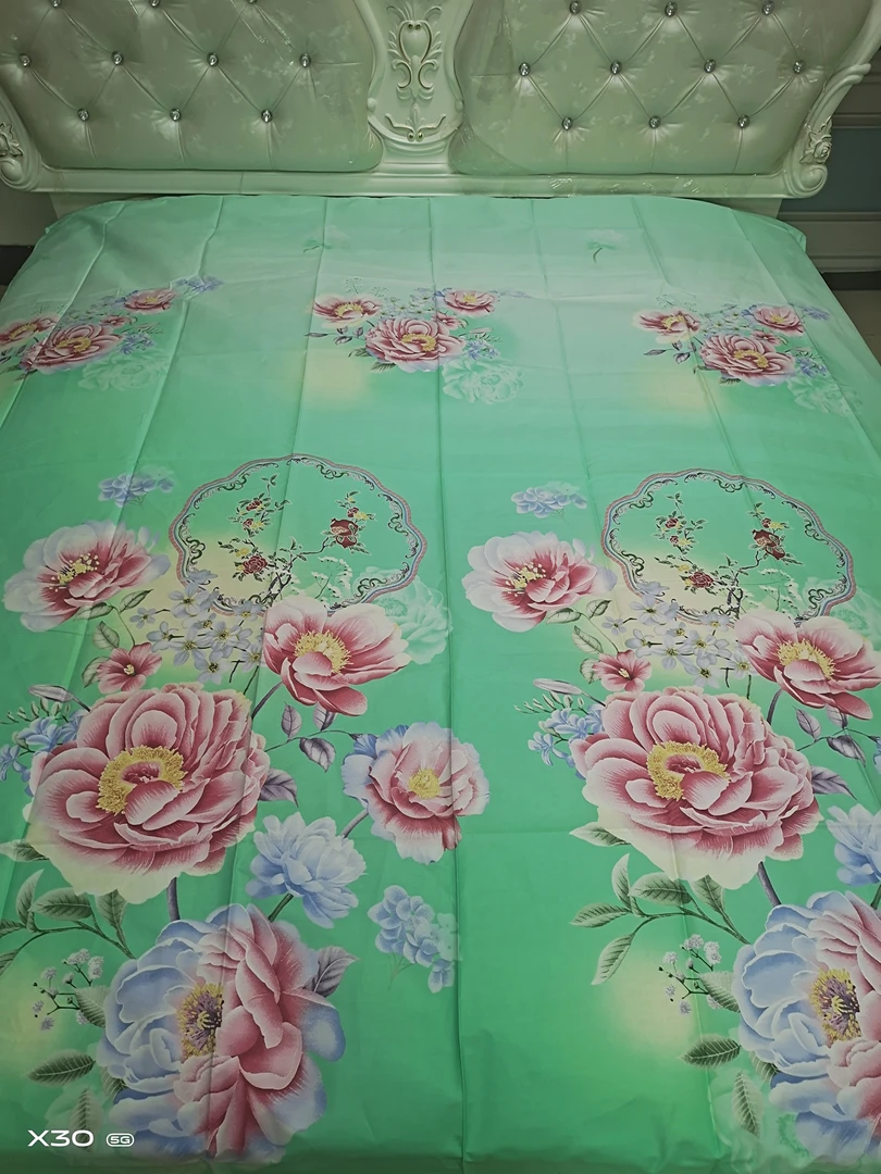 （2004）纯棉床单1.95*2.4米（+－5公分）花开富贵-绿
