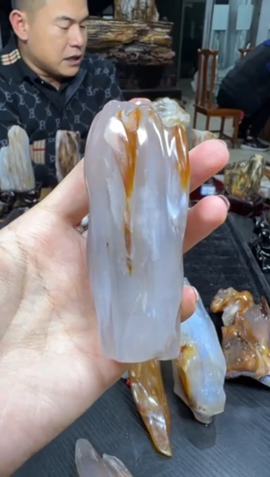 【闪购商品】硅化玉树化玉手把件未镶嵌树化玉手把件