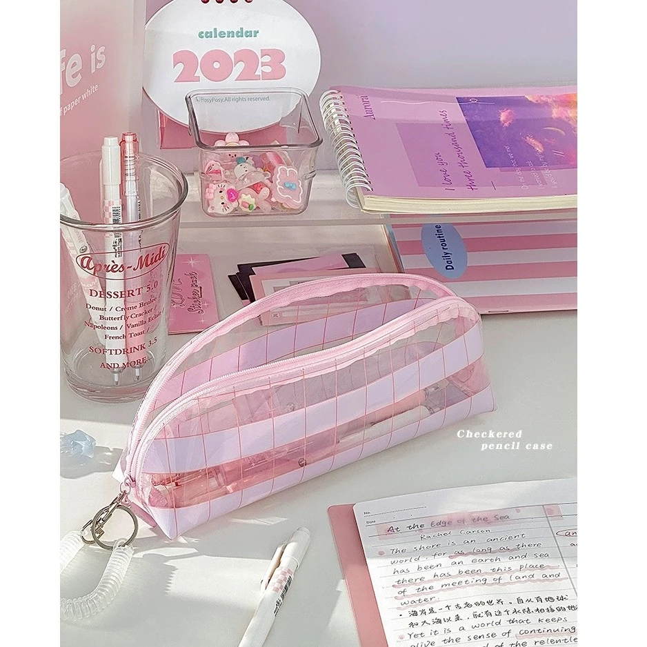 【新疆包邮】透明笔袋ins高颜值铅笔盒小学生考试专用大容量文具盒