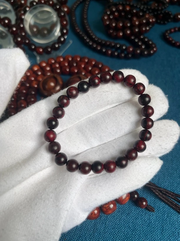 红降花梨公0.8单圈手串