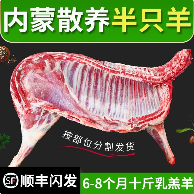 半羊5kg按部位分割切块羊前腿+羊蝎子+羊排+羊后腿内蒙羊肉