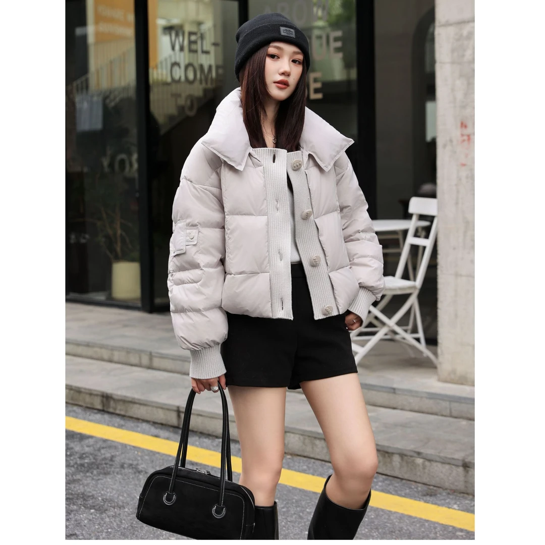羽绒服短款时尚宽松保暖韩版立领冬季小个子简约百搭显瘦潮流