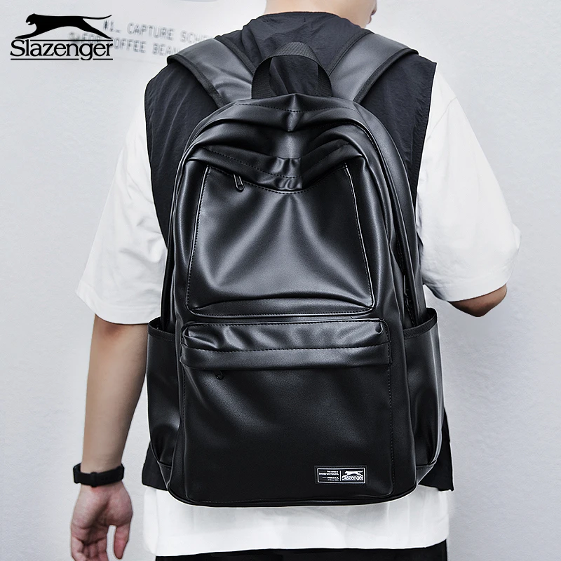 Slazenger/史莱辛格男士女生商务双肩包电脑包简约背包大学生书包