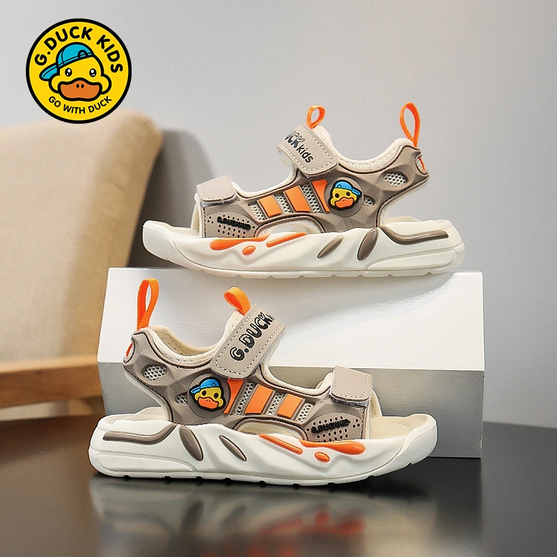 小黄鸭男童鞋2024夏季露趾凉鞋2024新款轻便防滑舒适儿童沙滩鞋潮