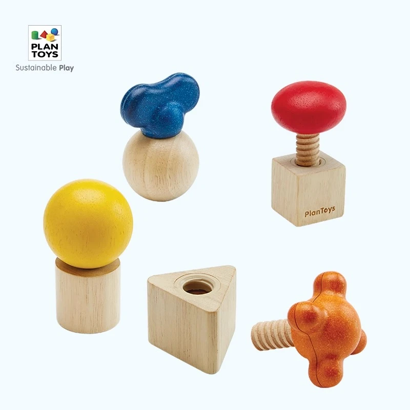 【新品】泰国plantoys儿童拧螺丝组装玩具益智木制动手玩具礼物5455