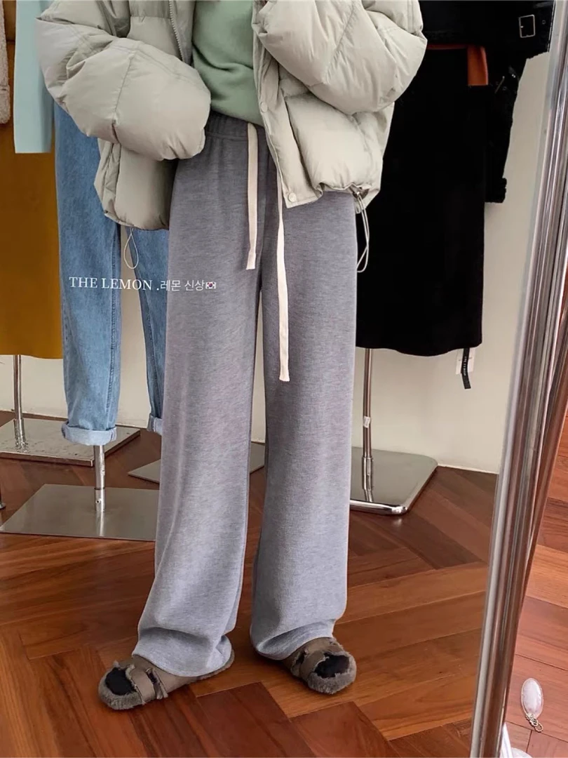 简爱女装 清线下89元休闲百搭高腰外穿显瘦直筒裤 257-1