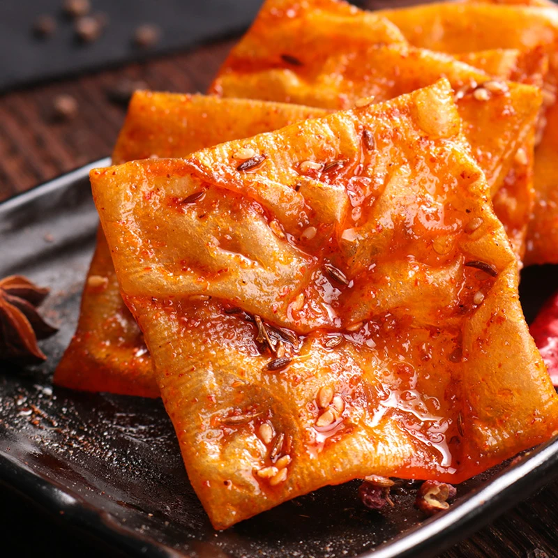 湖南特产鲜拌泡泡干香辣豆干豆皮麻辣零食网红辣条儿时怀旧50g/包