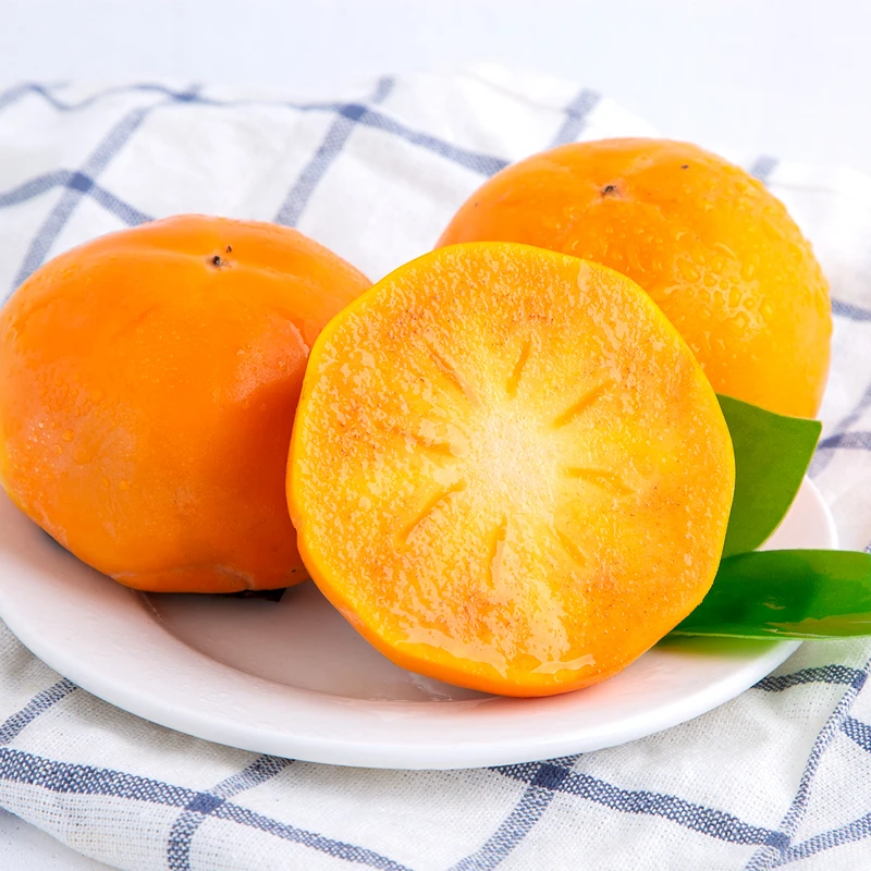 陕西阳丰巧克力脆柿4.5斤果肉细腻爽口脆甜新鲜采摘