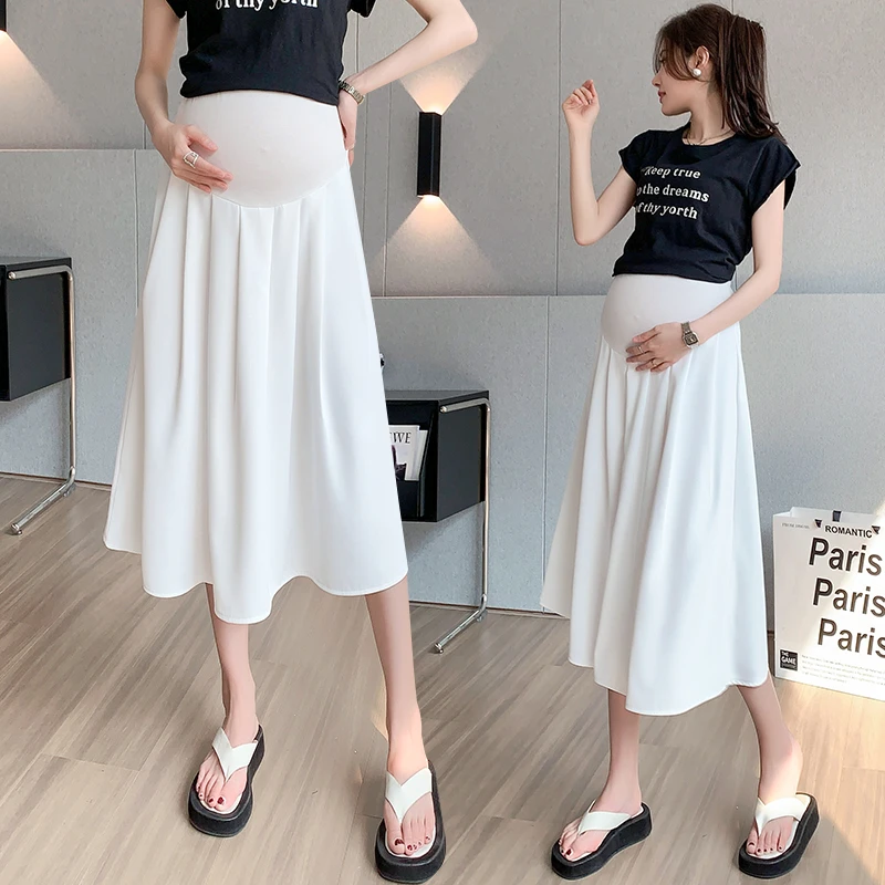 孕妇西装女春夏季2024新款百褶裙显瘦半身裙A字裙中长款伞裙外穿