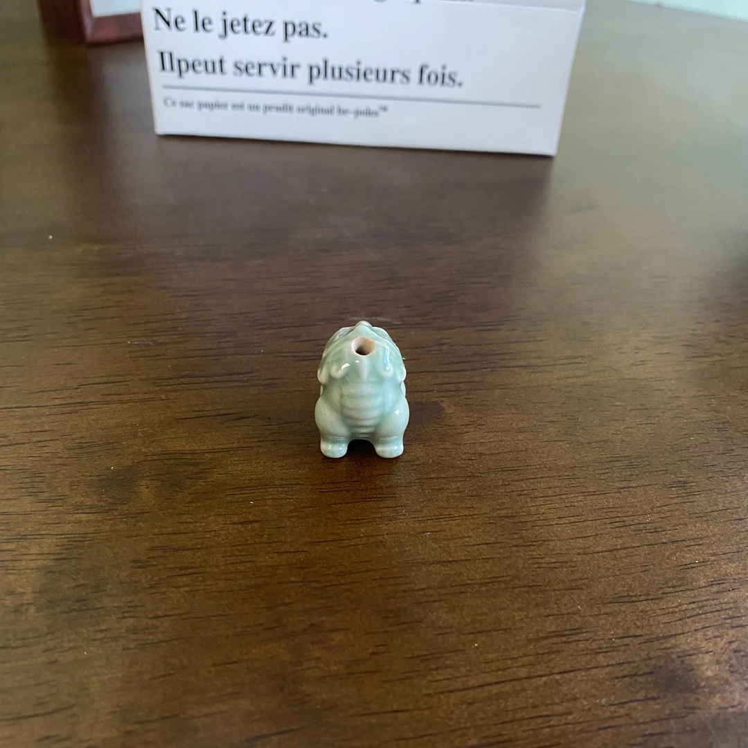 甄一景德镇 纯手工手绘 釉下 小龙天青色茶道立体手捏陶瓷