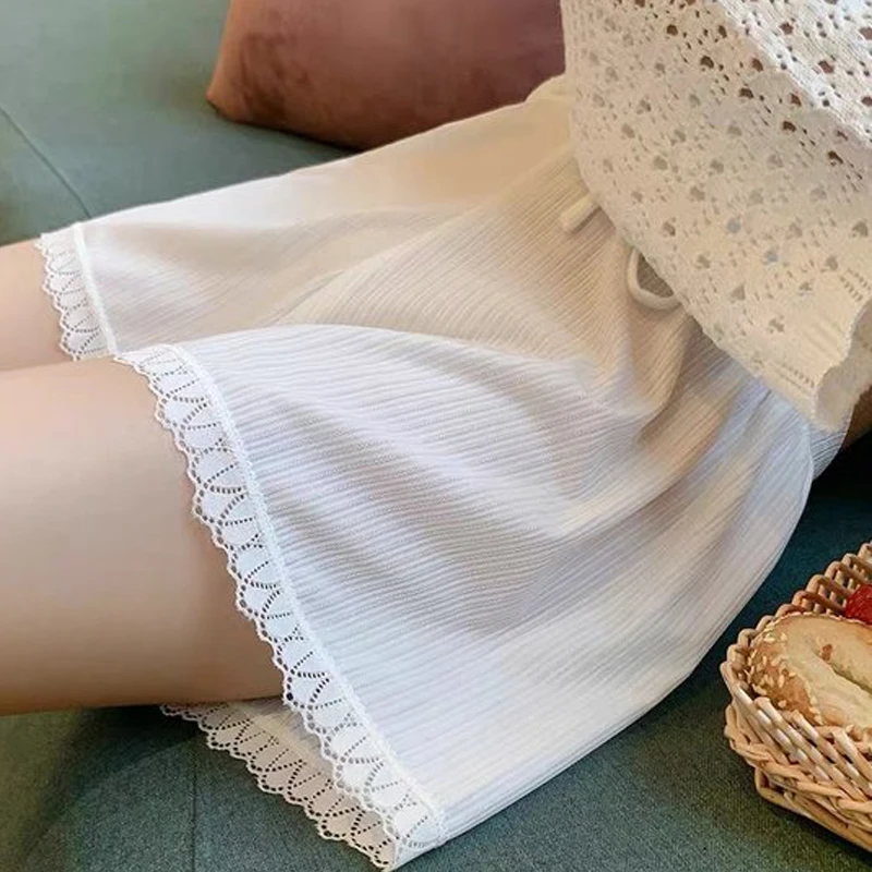 夏季宽松薄款蕾丝安全裤女防走光大码可外穿3分保险打底短裤