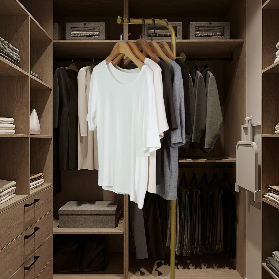 半袖t桖女2024春夏季新款纯色修身低圆领弹力五分袖T恤休闲百搭