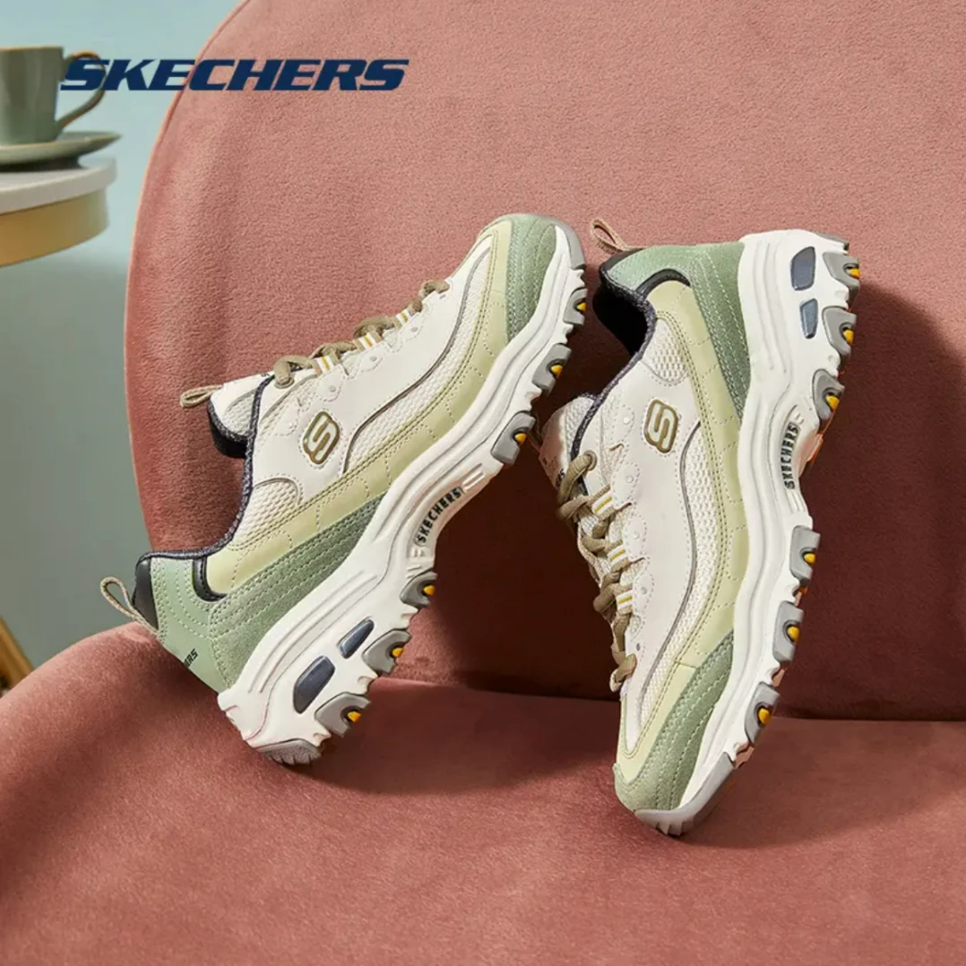 斯凯奇官方春夏奶茶熊女鞋复古厚底休闲运动鞋透气熊猫鞋13167