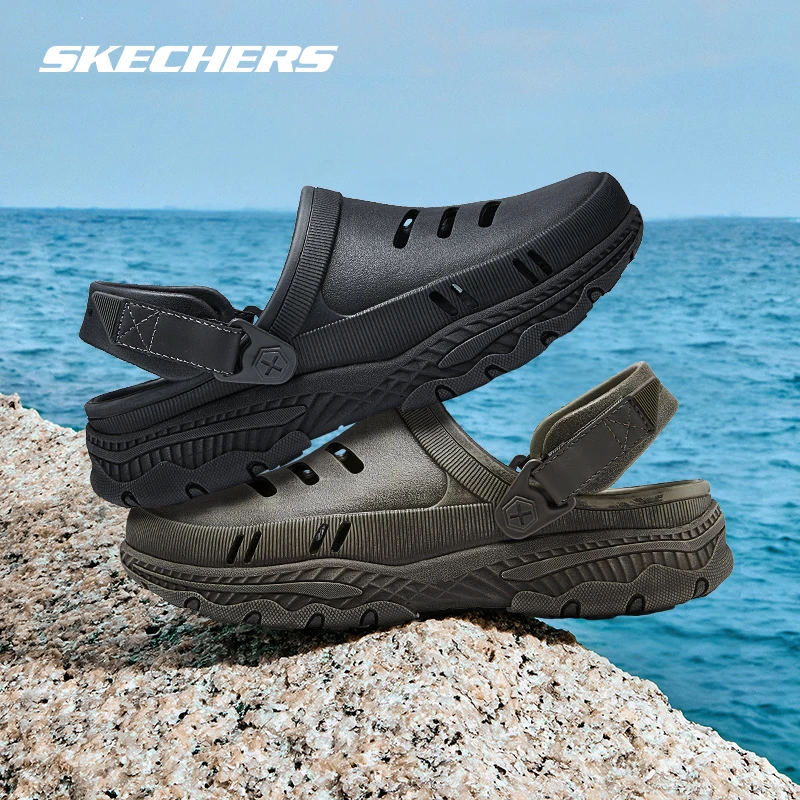 斯凯奇夏季洞洞鞋舒适外穿透气厚底耐磨休闲凉拖鞋243087&243147