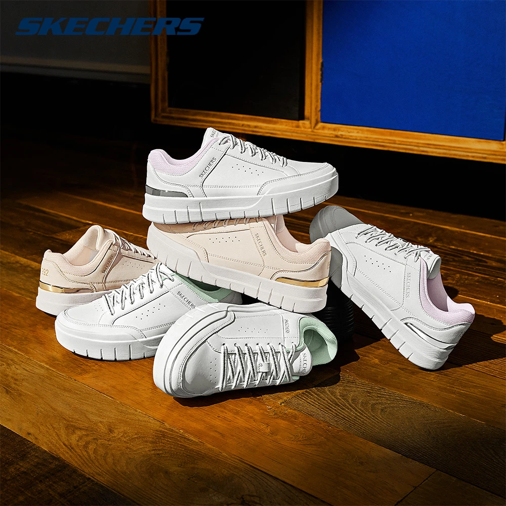 斯凯奇官方女鞋潮流百搭舒适轻便运动鞋时尚简约休闲板鞋185210