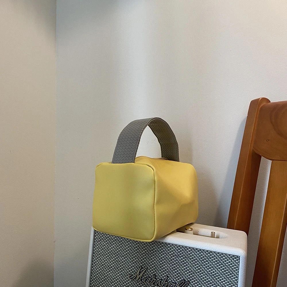 化妆包手提新糖果色皮质大容量收纳包方形整理包化妆品便携洗漱包