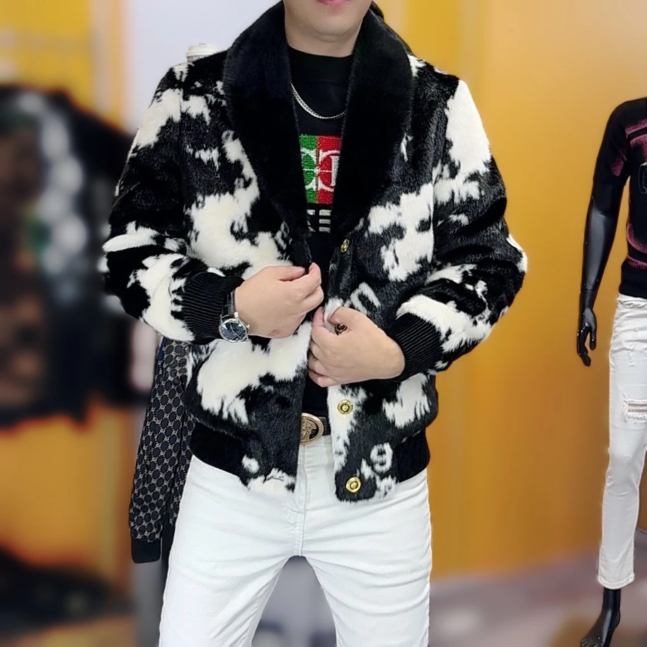 冬季新款时尚潮流高品质轻奢百搭男士修身外套8765