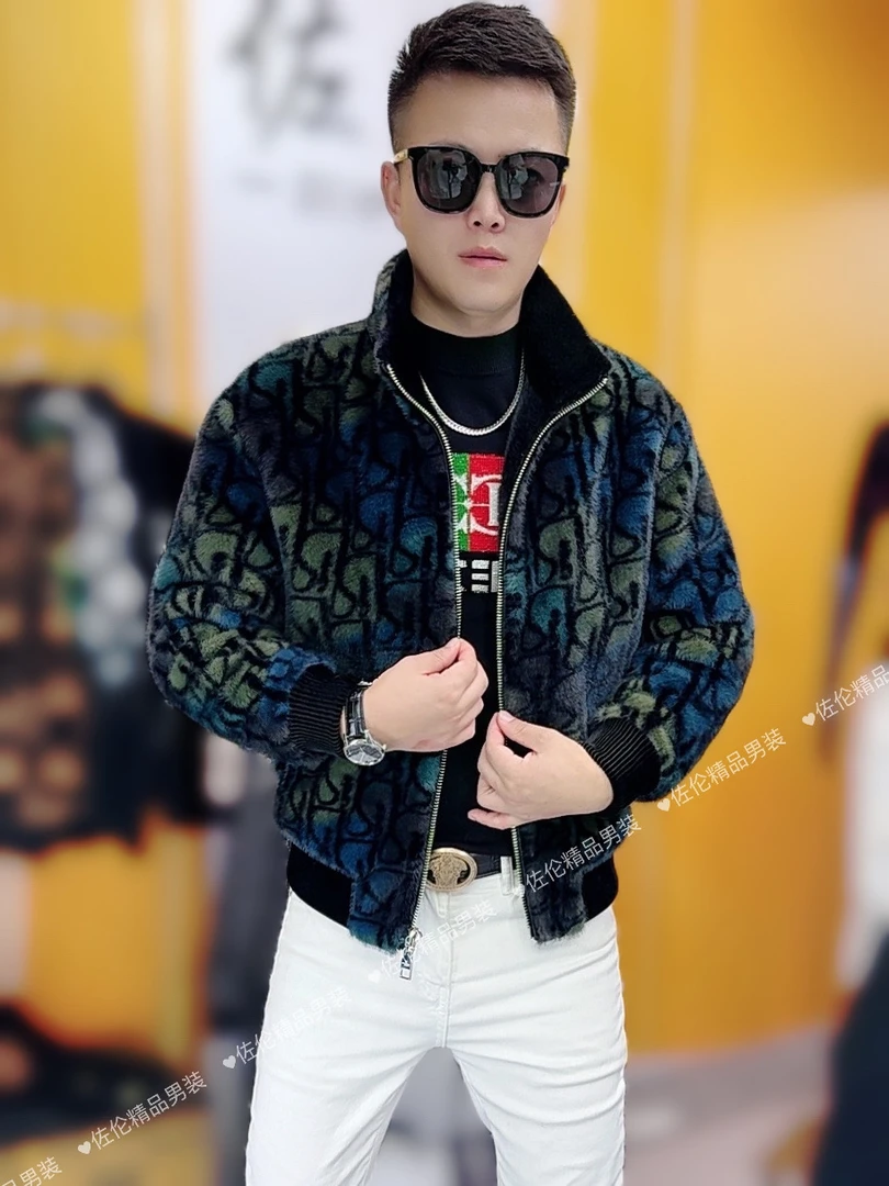 冬季新款时尚潮流立领男士修身外套8893