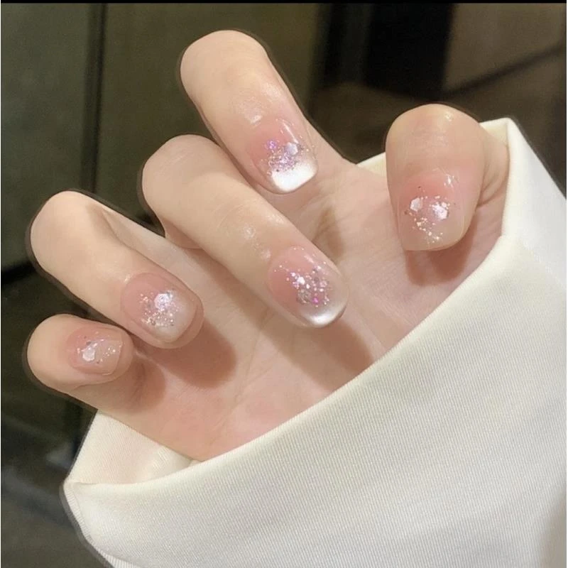 【杨梅碎冰】老登设计手工穿戴甲纯欲优雅气质显白光疗美甲