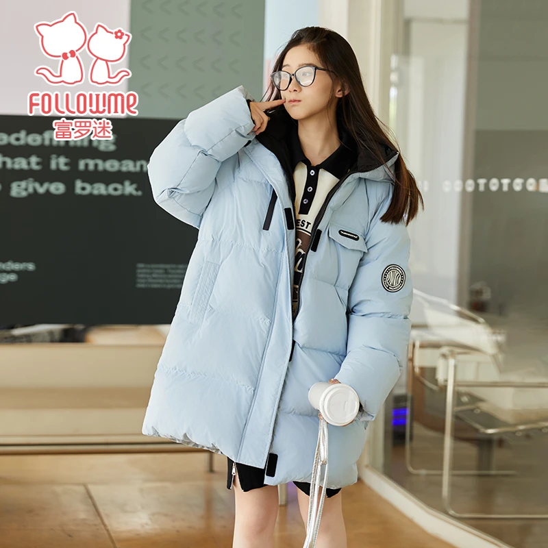 尺码150-170  新品大童羽绒服冬季保暖连帽羽绒外套FD4D6788Y