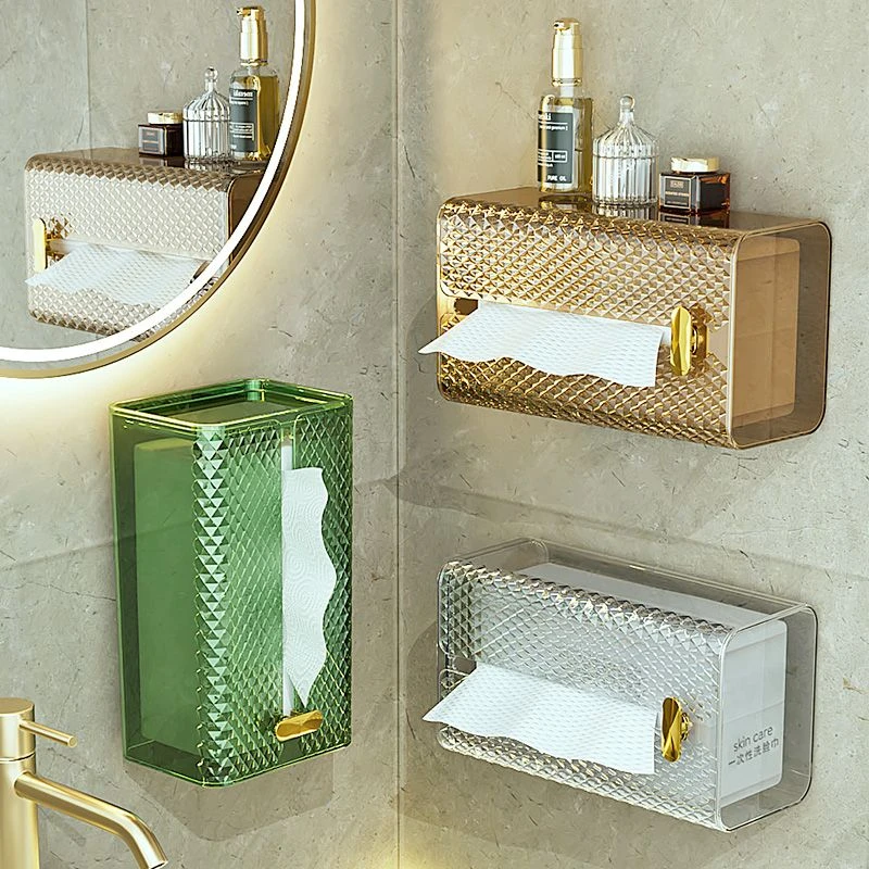 纸巾盒壁挂式免打孔家用卫生间面巾纸洗脸巾收纳厕所抽纸厨房倒挂