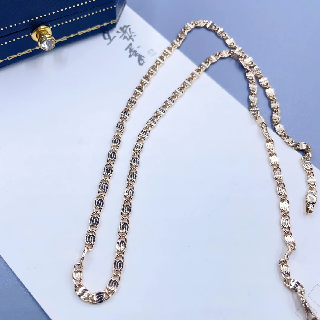 项链 高配香槟色回形针项链多样性发货-1610