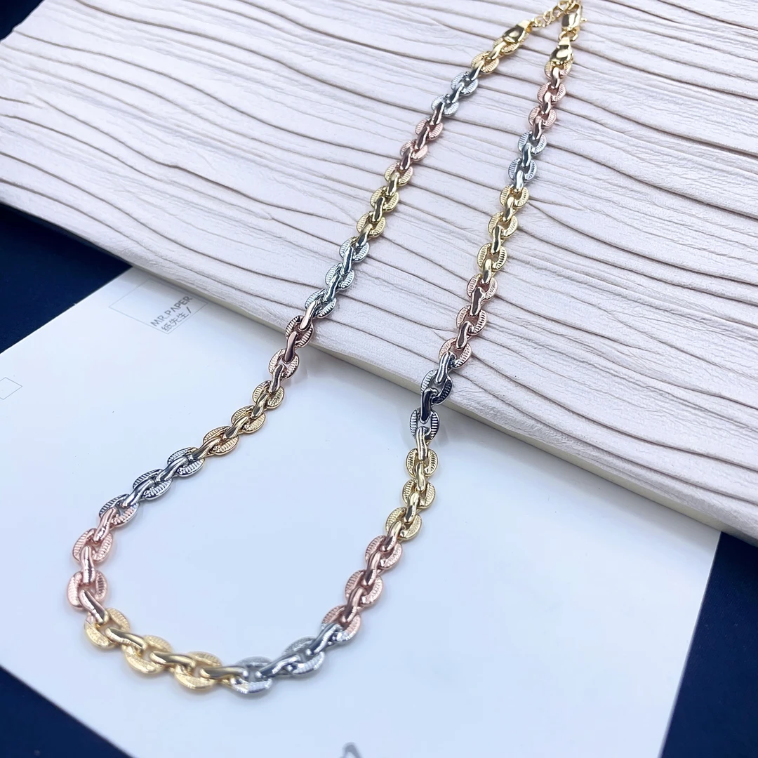 项链 三色压纹切割大O项链多样性发货-1670