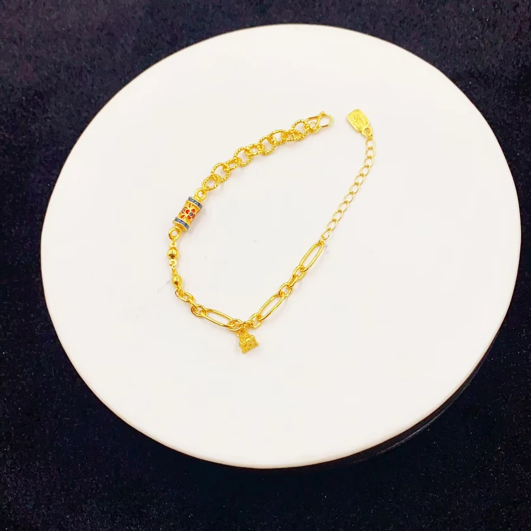 2037 高配黄色拼接环扣手链多样性发货