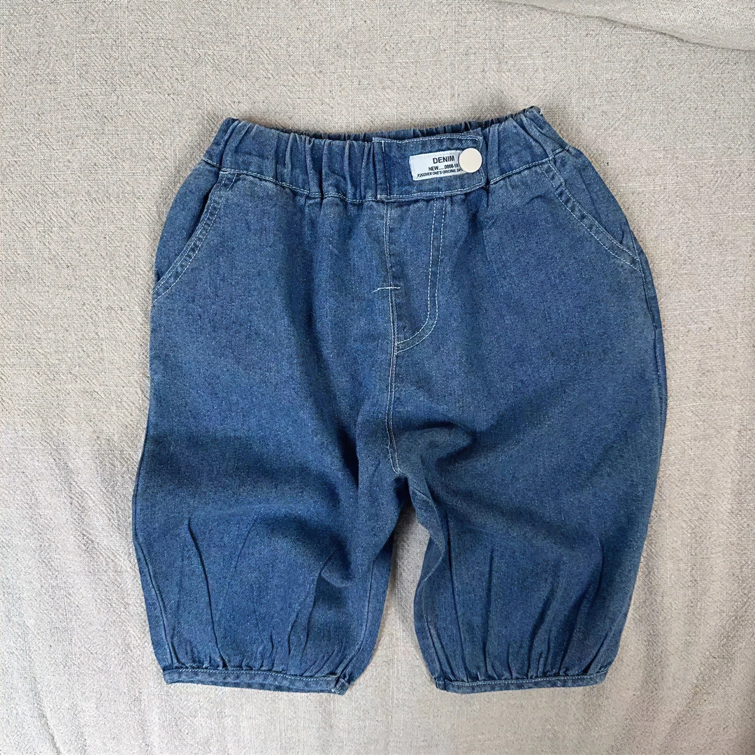 【JMJQ 20301】夏季儿童时尚韩版休闲百搭速干牛仔收脚七分裤休闲裤