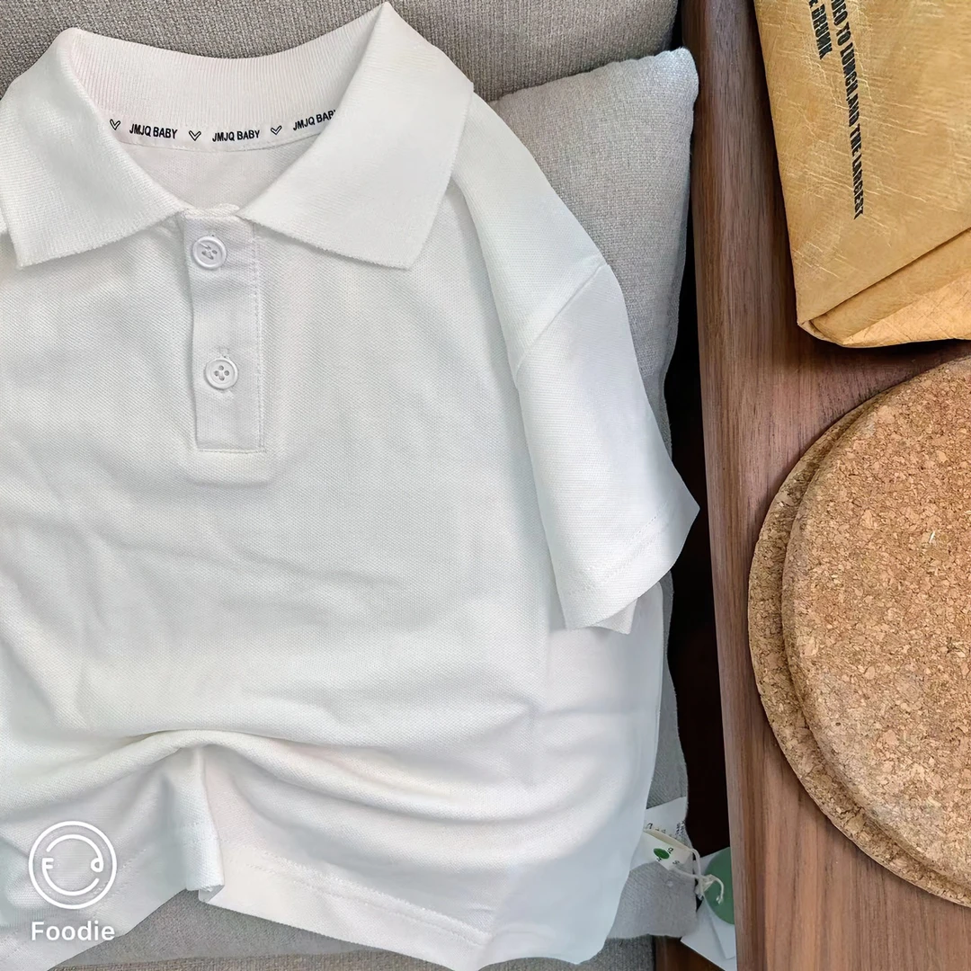 【JMJQ 20632】夏季薄款韩版中小童外贸款翻领净色休闲polo上衣