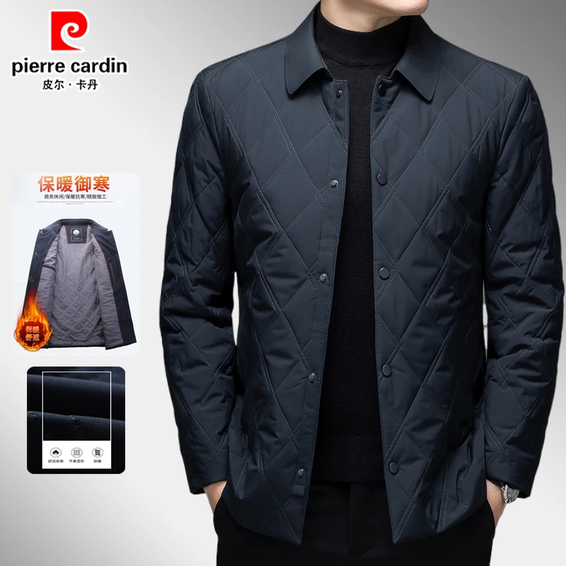 皮尔卡丹中年男棉衣冬季爸爸装短款棉袄绗缝保暖琐温棉服外套