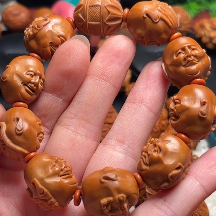 橄榄核核雕馒***馍手串福利