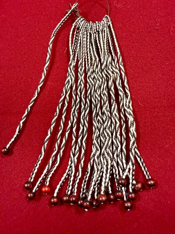 非金属木质手链 九眼绳 粗线编九眼不灭长寿金刚绳 传统黑白色