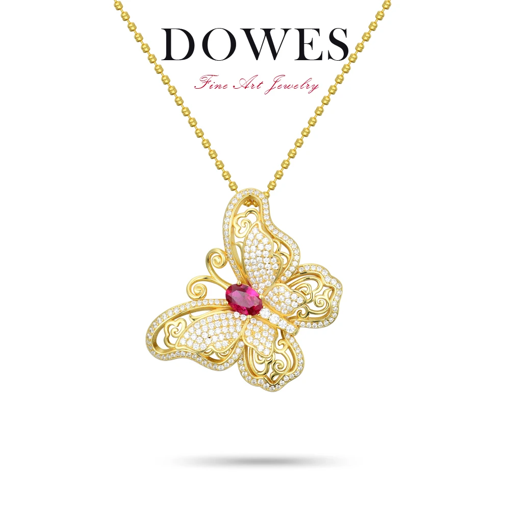 链子925银合成锆石 链子925银合成锆石 轻奢时尚气质蝴蝶吊坠