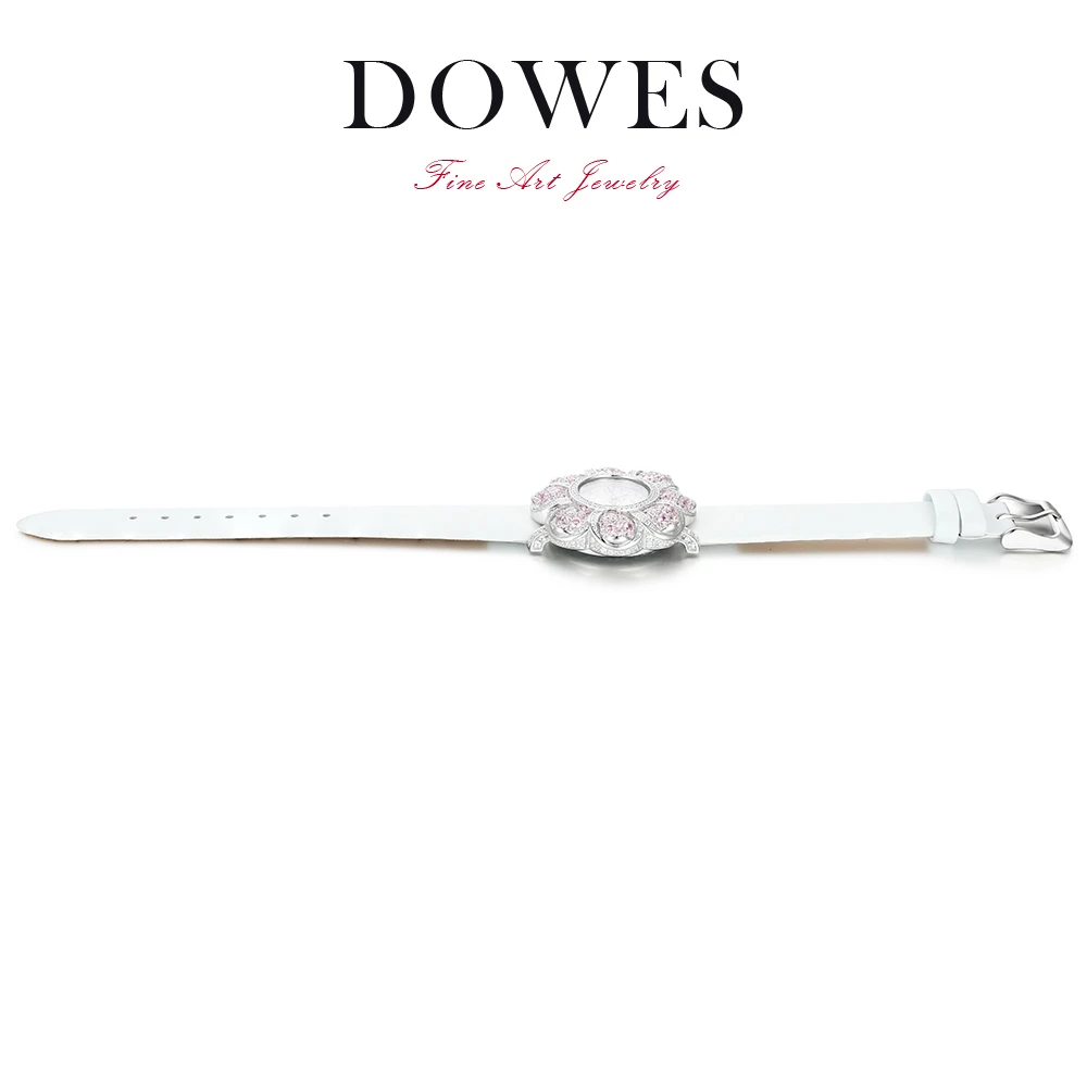 DOWES 925银合成锆石手链 欧若风时尚百搭粉色精致手链