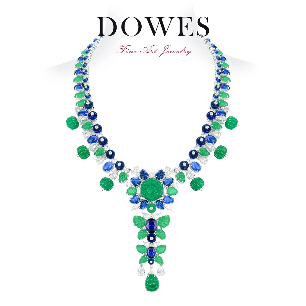 坠链均925银合成锆石 重磅豪华水果锦囊满镶项链