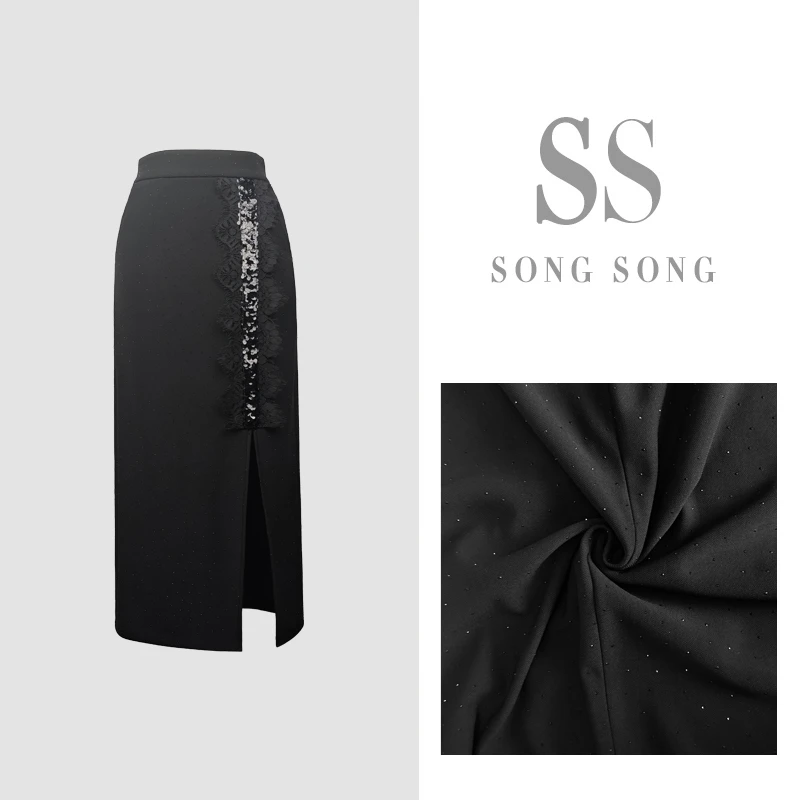 SONG-【黑暗曙光】原创冬款加绒加厚重工百搭开叉设计款半身裙