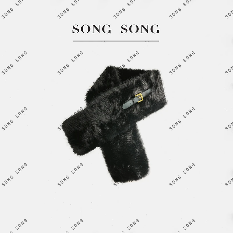 SONG-【温暖贵气】2025秋冬升级款毛绒时尚大气领子防寒保暖围巾