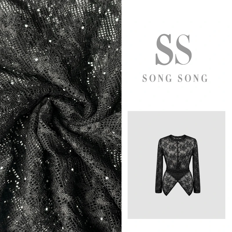 SONG-新品【流光盈盈】夏季时尚气质蕾丝重工设计师款上衣
