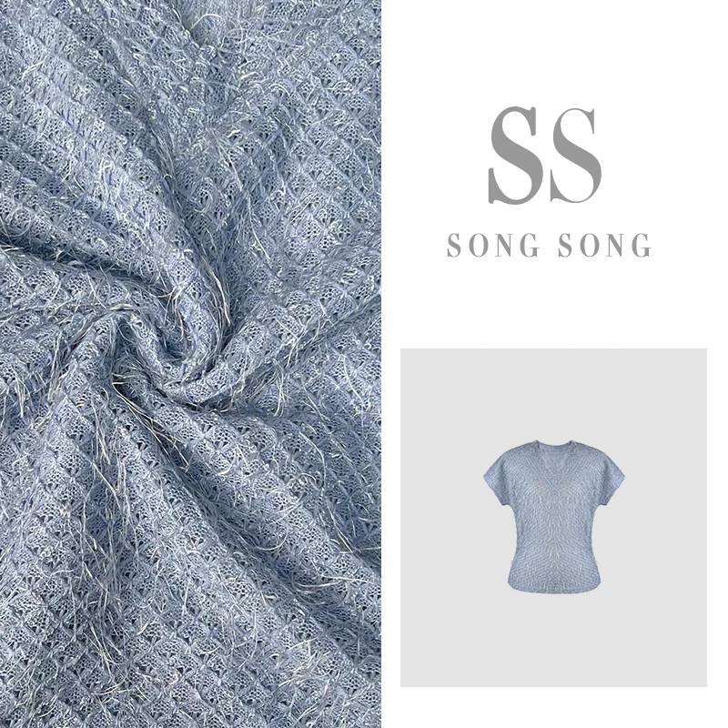 SONG-原创上衣【悠然自得】秋款蓝色松弛显瘦遮肉精致百搭设计感