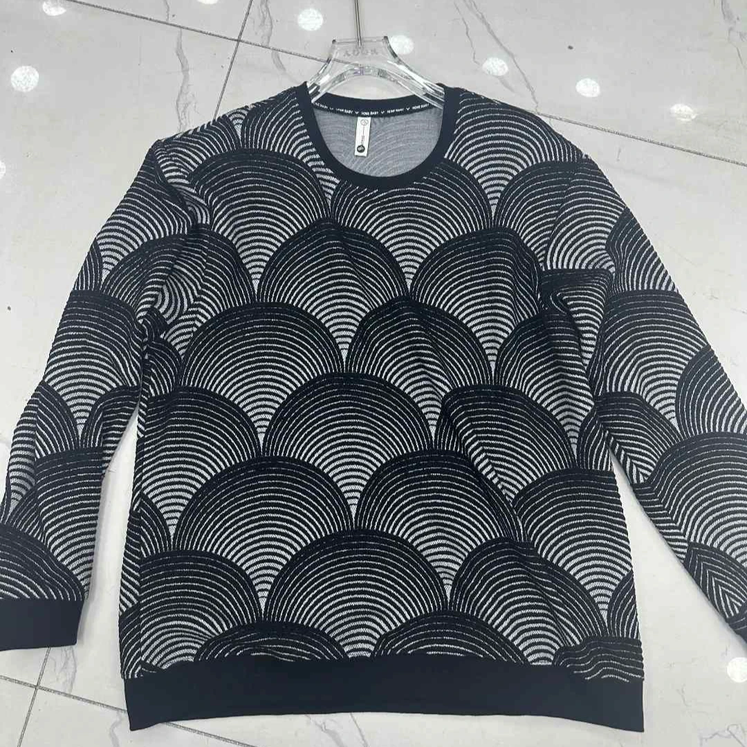 大码男装孤品长袖直筒裤长袖针织休闲圆领Y01-Y50