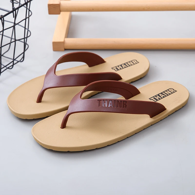 新款网红百搭男士人字拖鞋耐磨轮胎防滑防臭沙滩鞋进口两穿男凉鞋