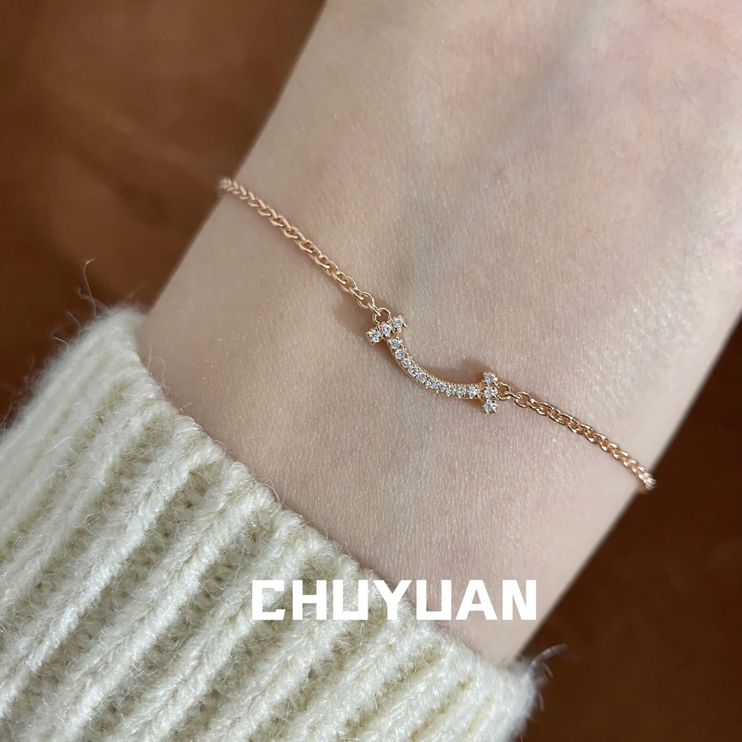 微笑手链 厚金高定双面可戴18k金天然钻石