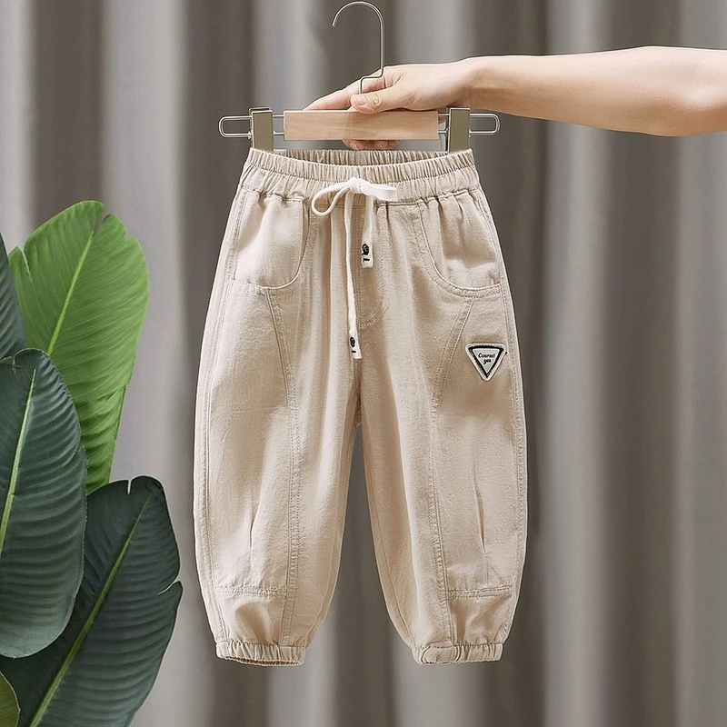 男童裤子浅秋薄款儿童透气新款痞帅纯棉休闲裤宝宝宽松裤长裤小童