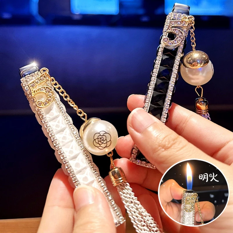 女神轻奢手工镶钻迷你流苏打火机明火小巧精致纤细高级感女士礼物