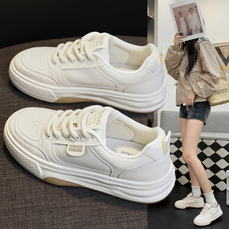 专柜正品纯皮小白鞋女鞋新款韩版百搭黑白色运动休闲鞋女板鞋赫