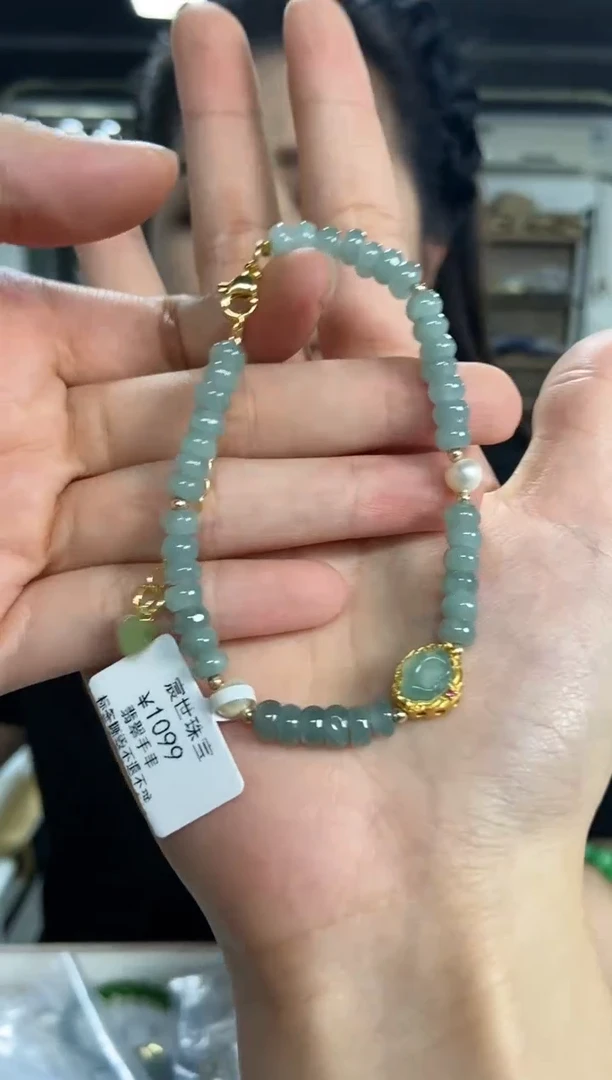 【闪购商品】翡翠手串银S925镶嵌多样性发其一颜色微差
