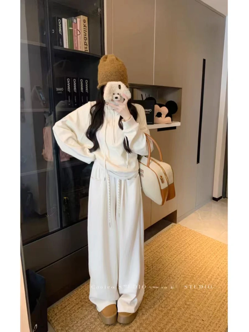 Q1095小个子定制休闲运动卫衣套装秋冬款网红洋气减龄宽松两件套